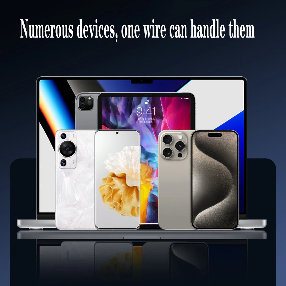 240W Fast Charging Foldable Phone Holder Data Cable Fast Charging Cable Phone Tablet Foldable Holder 2-in-1