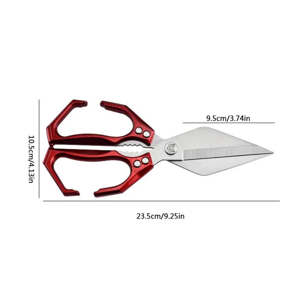 Kitchen Shears For Food Stainless Steel Meat Cutting Scissors Cooking Shears For Chicken Bottle Opener Clip Walnut Kitchen Tools