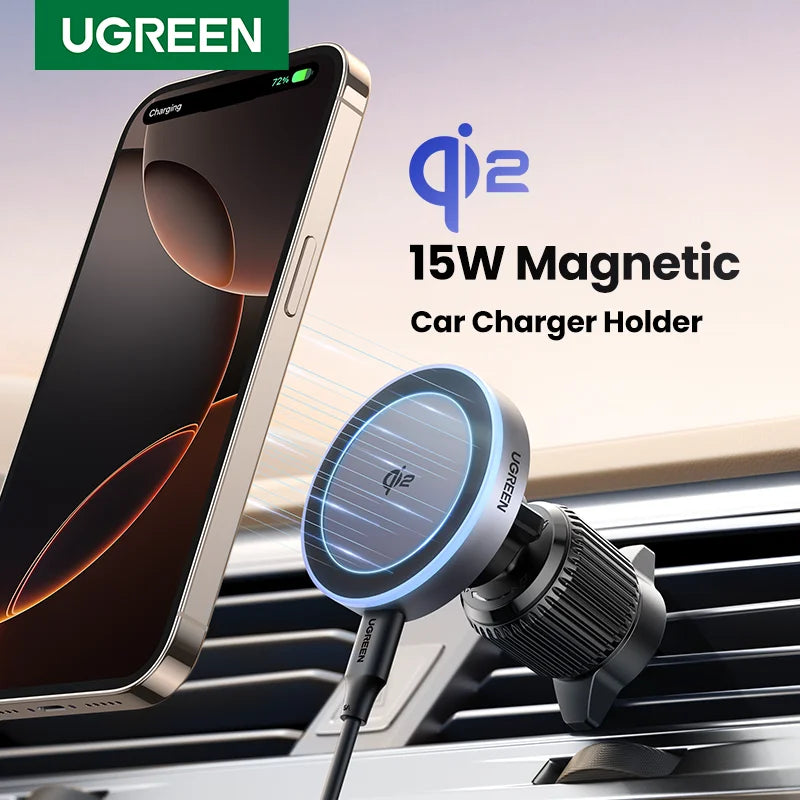 UGREEN Qi2 15W Magnetic Wireless Car Charger