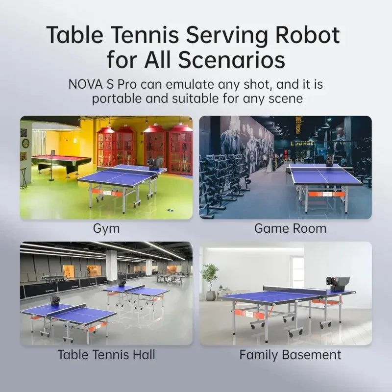 Discount upgrade   Table Tennis Robot,Portable Ping Pong Machine, APP Control, 264 Built in Routines,150 Ball Capacity,Customize