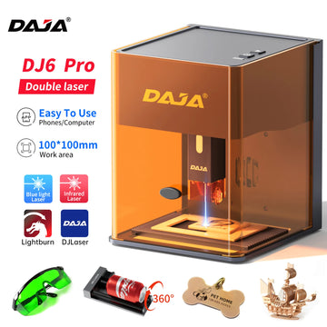 DAJA DJ6 Pro Mini Laser Engraving Machine Safety Cover Cut Business Engraving Machine for Metal JewelryWood Acrylic Glass