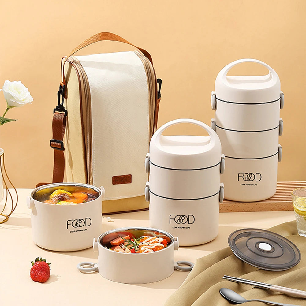 Stainless Steel Vacuum Thermal Lunch Box Insulated Lunch Bag Food Warmer Soup Cup Thermos Containers Lunch Box for Kids Tupper