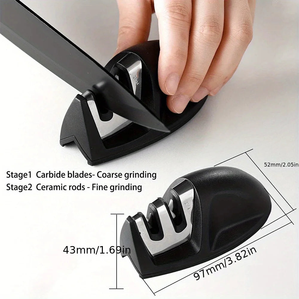 Kitchen knife 7-piece set, black professional stainless steel chef's knife with holder set home rust-proof and sharp meat cutter