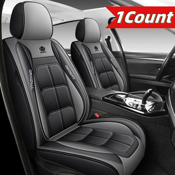 1pc Premium PU Leather Universal Fit Car Seat Cover All-Season Protector Mat with Soft Cushion Full Package Seat Cover