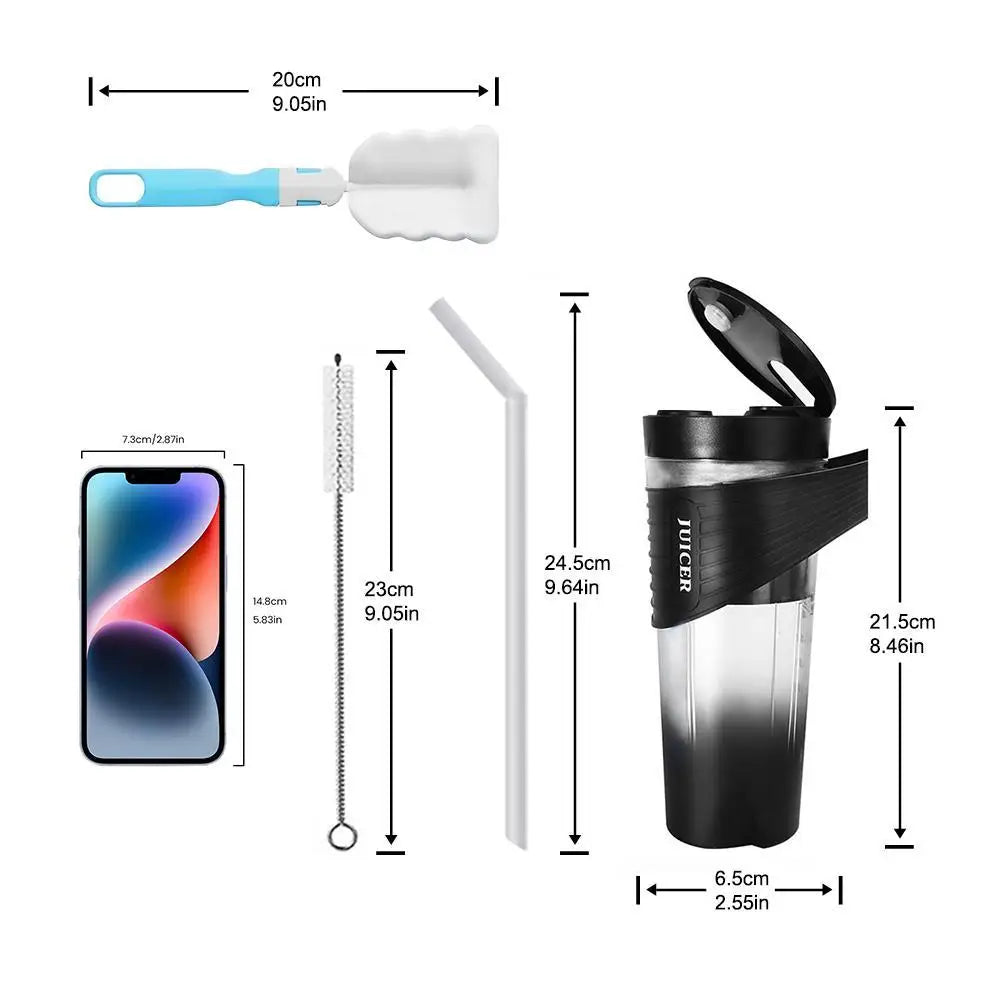 Portable Blender Bottle Electric 6 Blades Multifunction Juice Blender Fresh Juice Smoothie Blender Ice CrushCup Food Processor