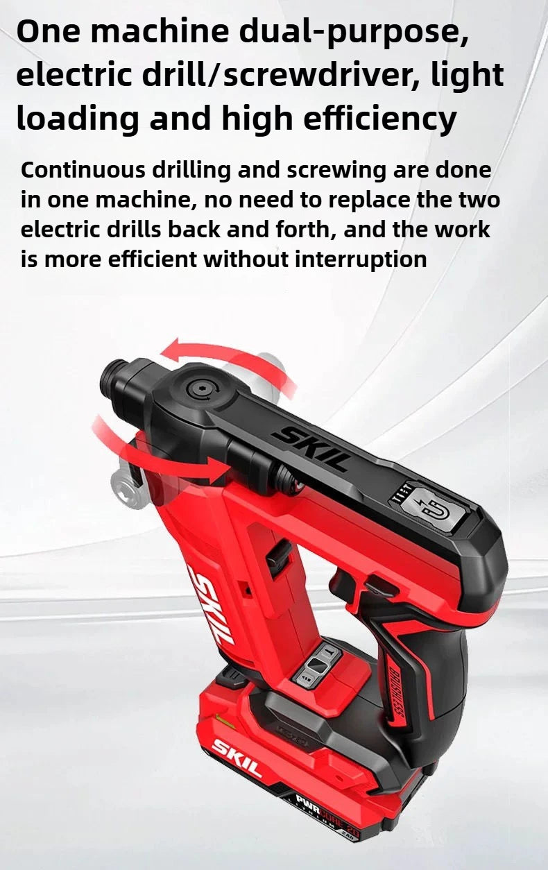 SKIL DL6300 1/4 Inch Electric Impact Drill Electric Screwdriver 50N.m Brushless Motor Double Headed Quick Change 12V/20V Battery