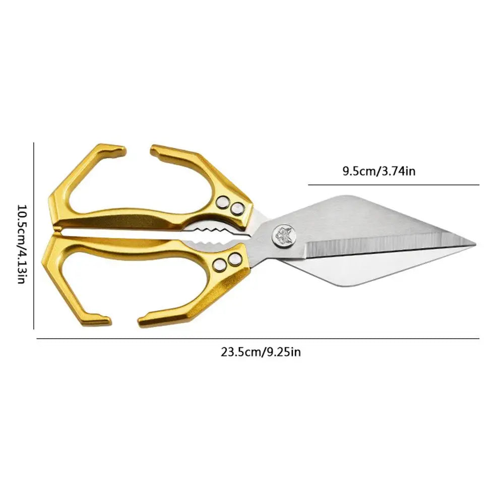 Kitchen Shears For Food Stainless Steel Meat Cutting Scissors Cooking Shears For Chicken Bottle Opener Clip Walnut Kitchen Tools