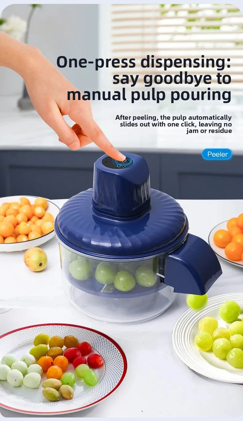 New Automatic Fruit Peeler Machine Wireless Portable for Plum Peach and Grape Fast Easy Home Kitchen Gadget