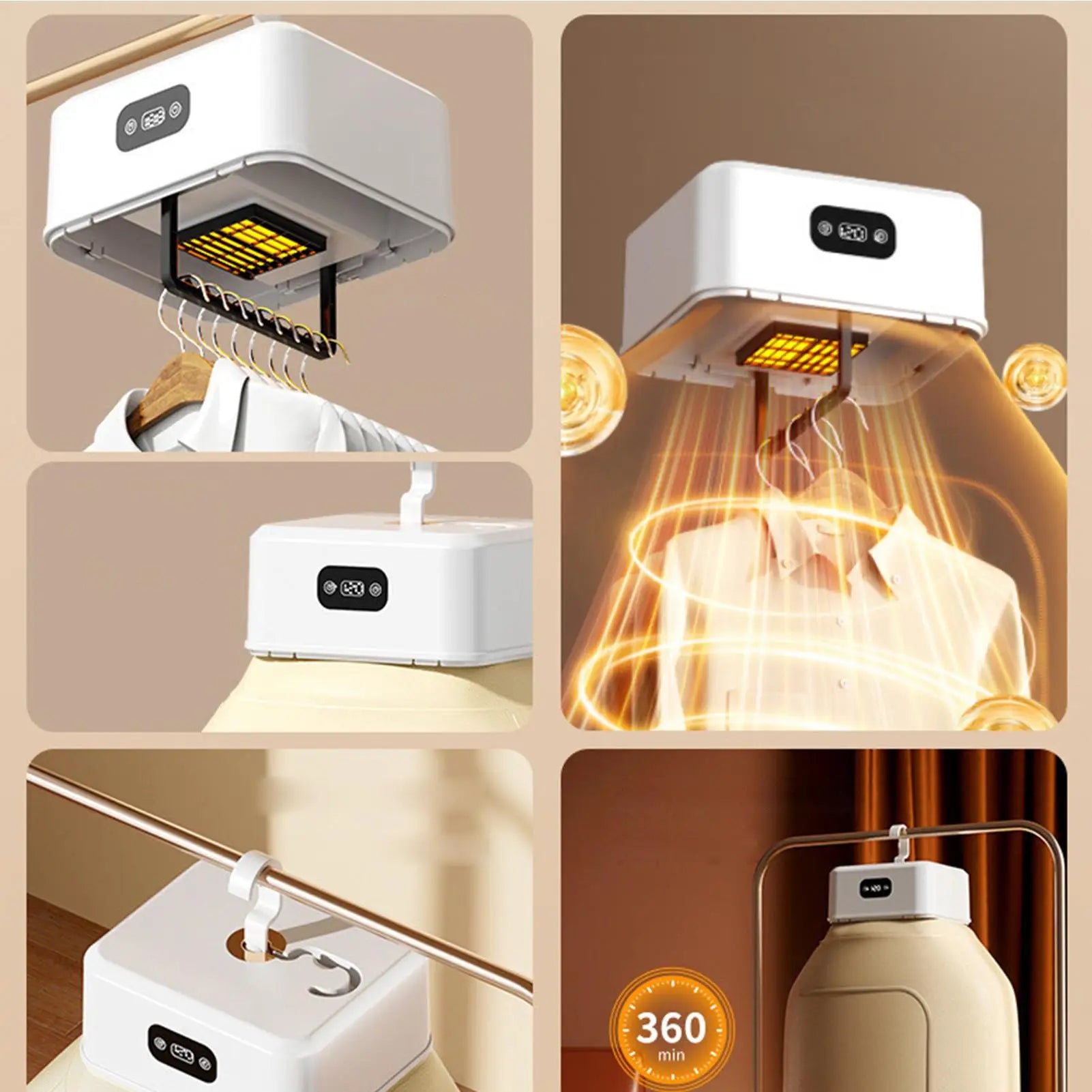 Foldable Clothes Dryer Drying Machine Electric Multifunctional Space Saving Drying Stand for Underwear Room Closet Home