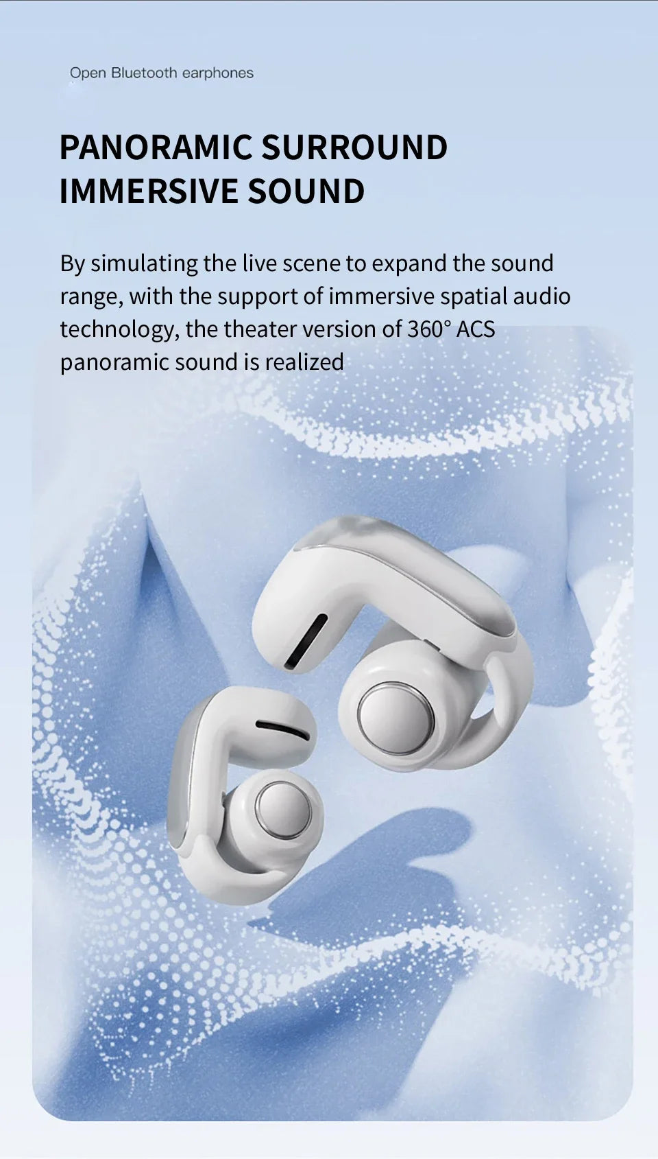 New V12 Earphones Wireless Bluetooth 5.3 Open Headsets HiFi Stereo Sport Earbuds HD Mic Call Ear Clip Headphones For BOSE Ultra