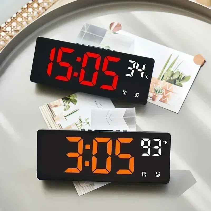 Voice Control LED Digital Alarm Clock Desktop