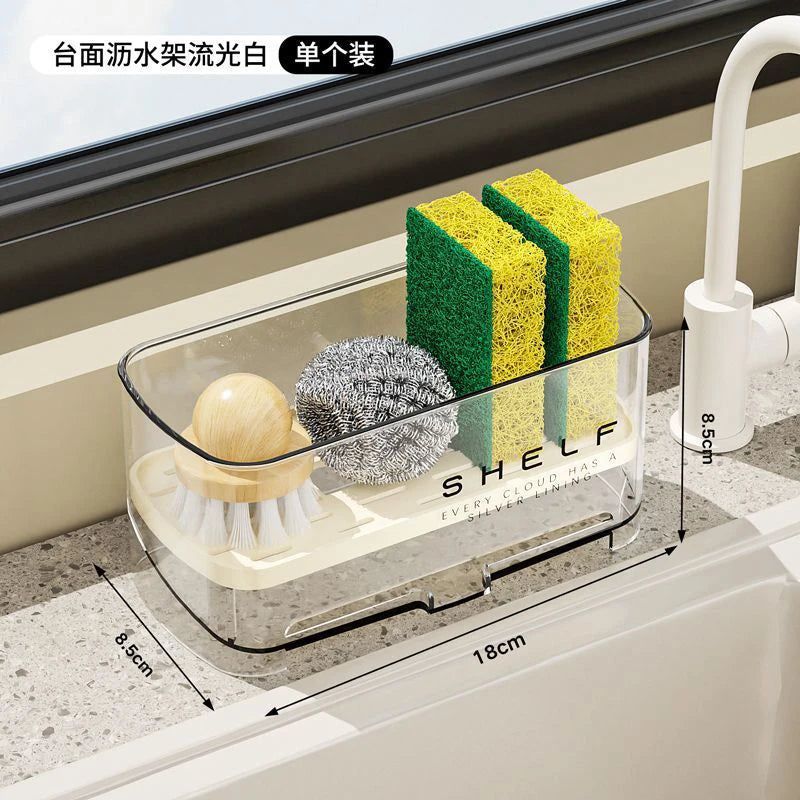 Kitchen Sink Organizer Drain Rack Self-draining Shelf Sponge Holder Dishcloth Faucet Storage Soap Drainer Kitchen Accessories