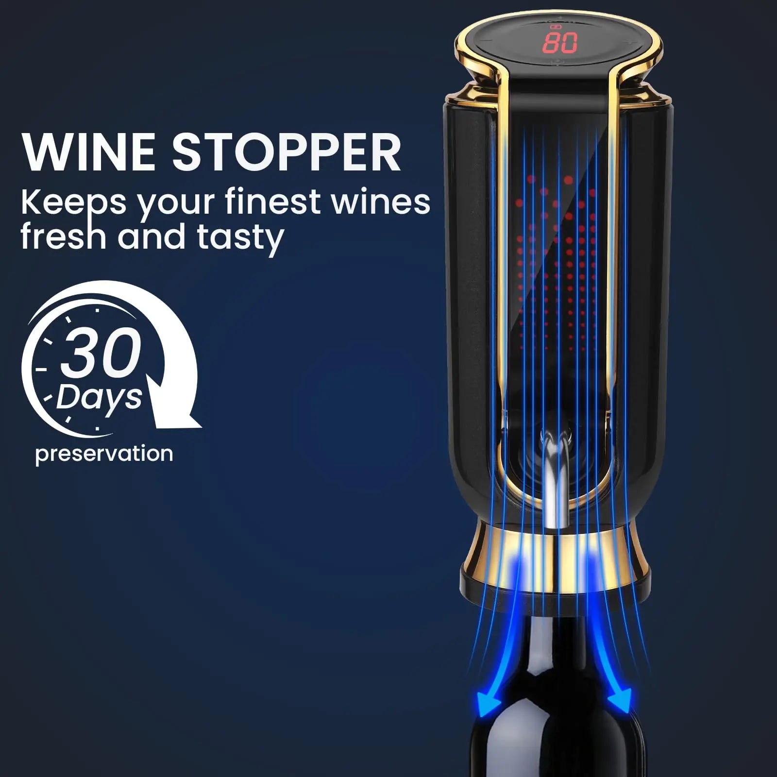 Luxurious 3-in-1 Electric Wine Aerator Decanter Dispenser & Vacuum Saver with LED Display Wine Pourer Gift for Women Wine Lover