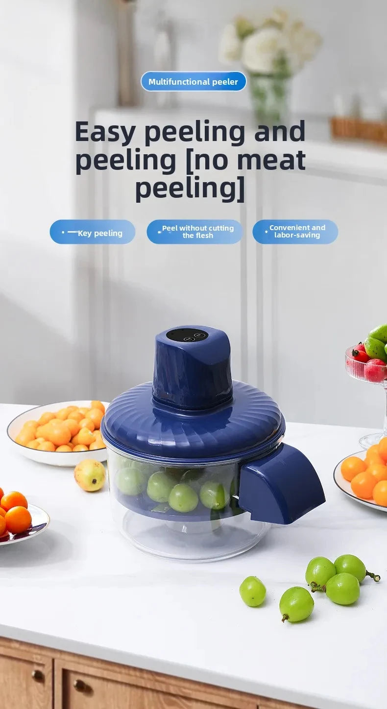 New Automatic Fruit Peeler Machine Wireless Portable for Plum Peach and Grape Fast Easy Home Kitchen Gadget