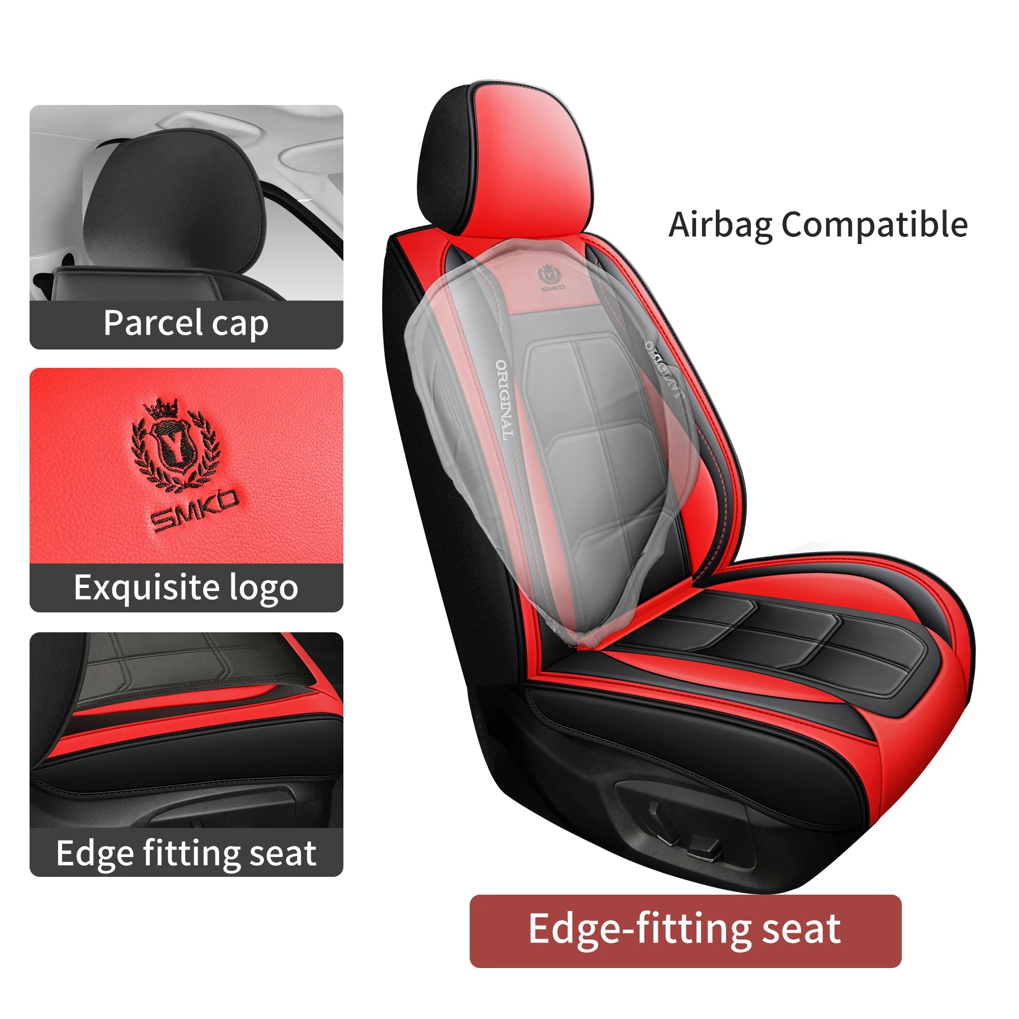 1pc Premium PU Leather Universal Fit Car Seat Cover All-Season Protector Mat with Soft Cushion Full Package Seat Cover