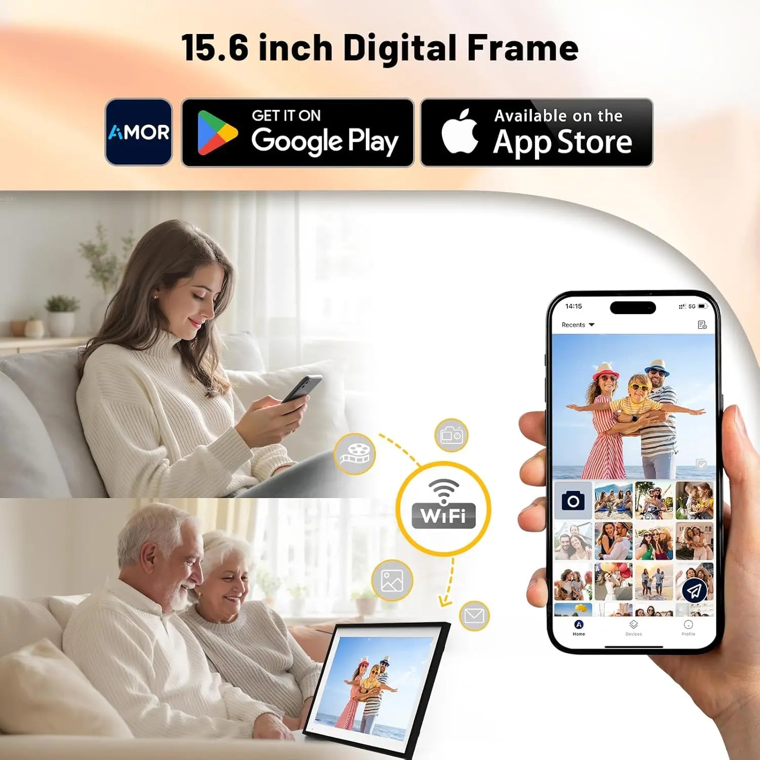 AHXJKA15.6 Inch Digital Smart Calendar Chore Chart 1080P Interactive Touchscreen Wall Desk Mount Electronic Smart Family Planner