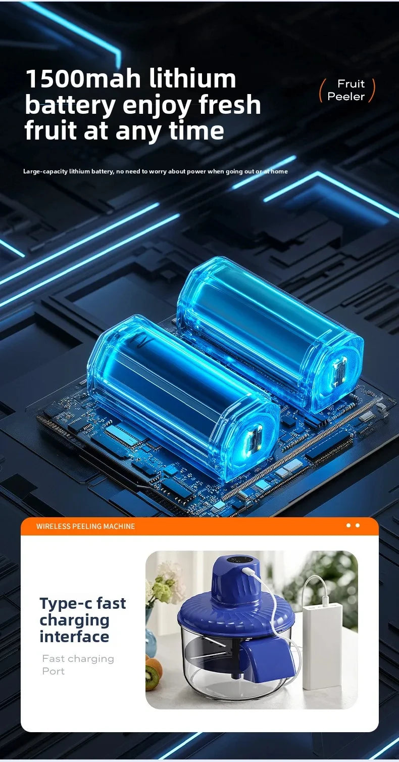 New Automatic Fruit Peeler Machine Wireless Portable for Plum Peach and Grape Fast Easy Home Kitchen Gadget