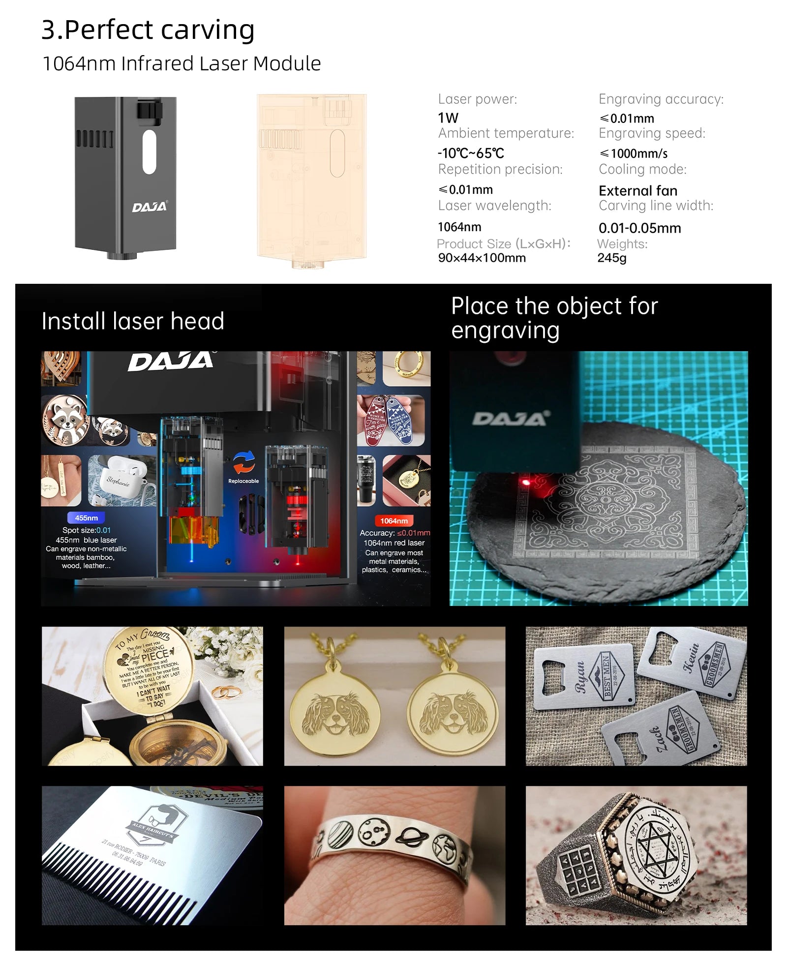 DAJA DJ6 Pro Mini Laser Engraving Machine Safety Cover Cut Business Engraving Machine for Metal JewelryWood Acrylic Glass