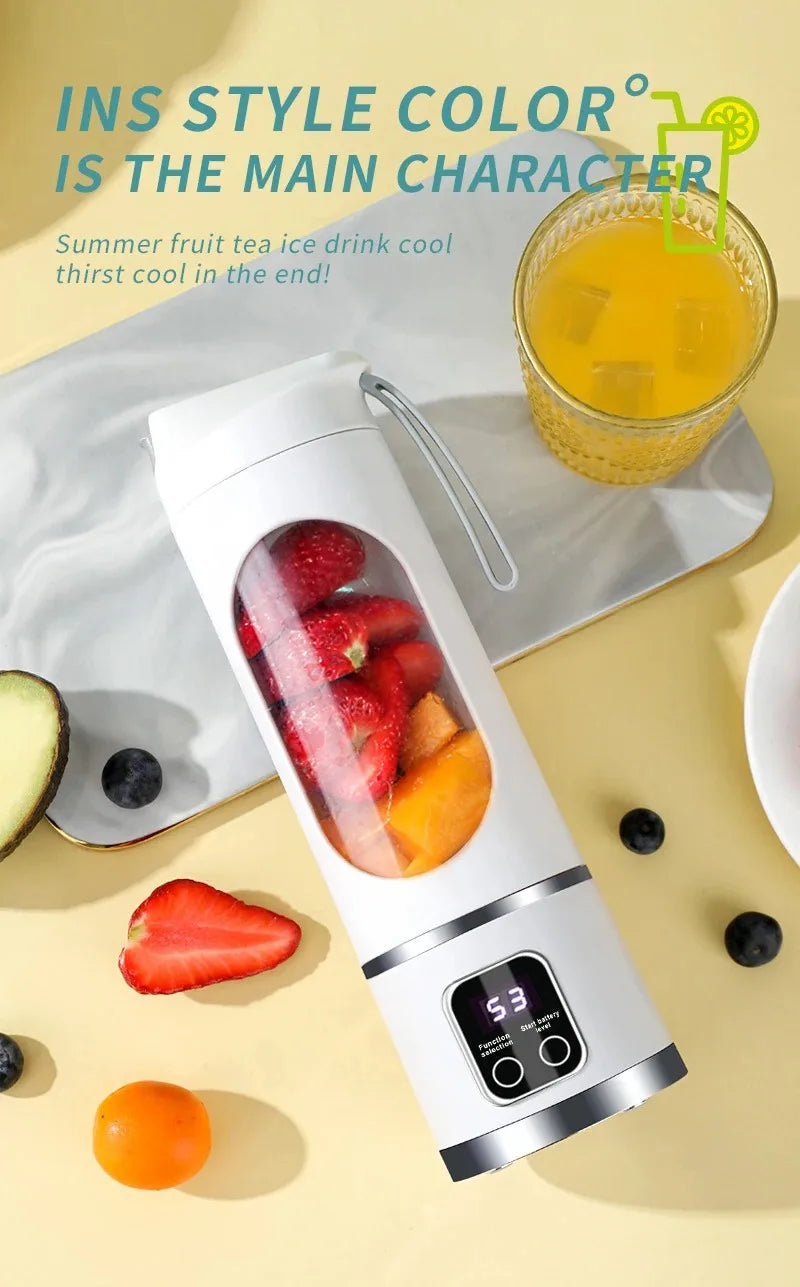 Portable Electric Juicer 450ml Juice Blenders USB Recharable Mini Fruit Mixer Wireless Juicer Bottle Fresh Juice Extractor