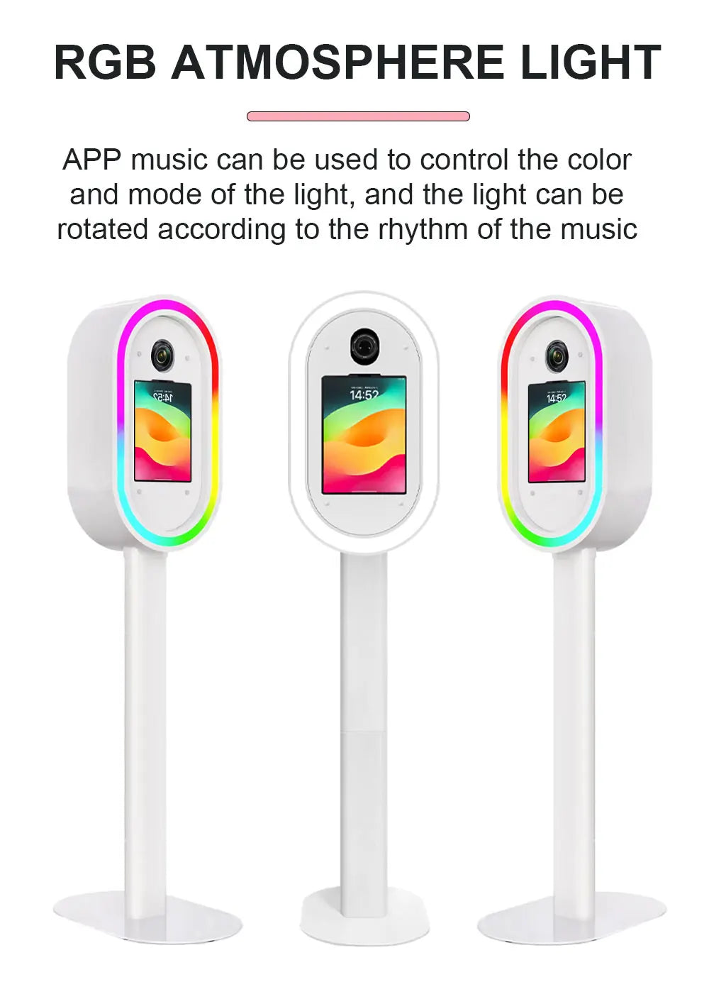 Oval Salsa iPad  Photo Booth Machine Quick Assembly DSLR Photobooth With Printer Cover And Stand Optional iPad Selfie Photobooth