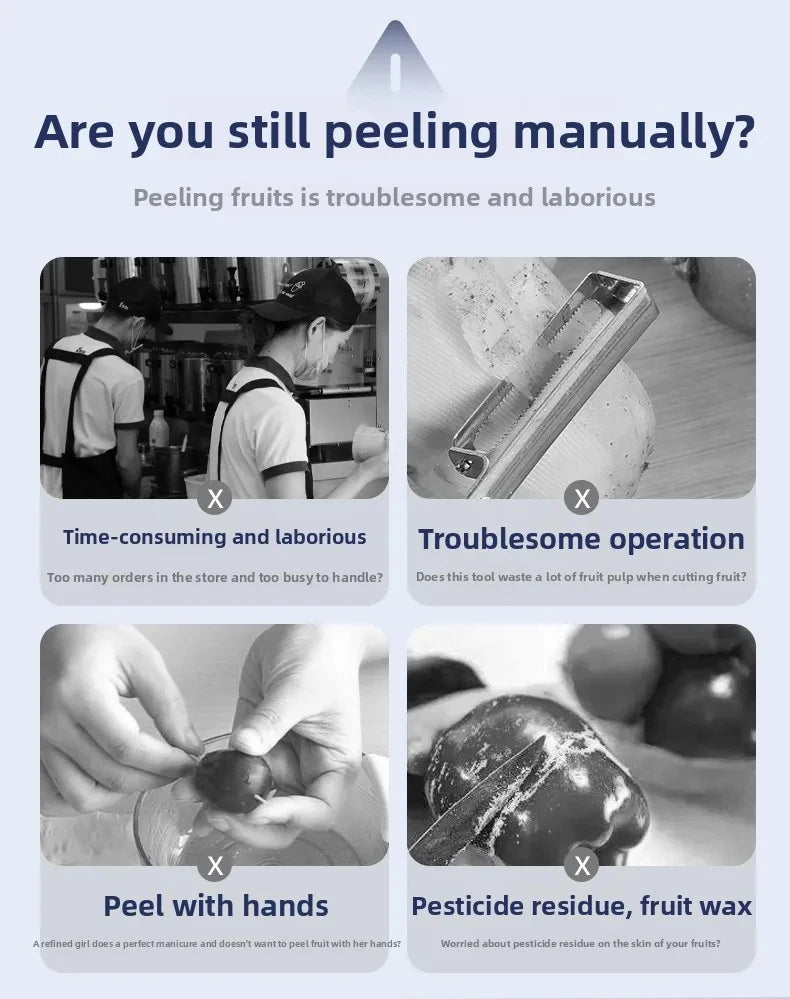 New Automatic Fruit Peeler Machine Wireless Portable for Plum Peach and Grape Fast Easy Home Kitchen Gadget