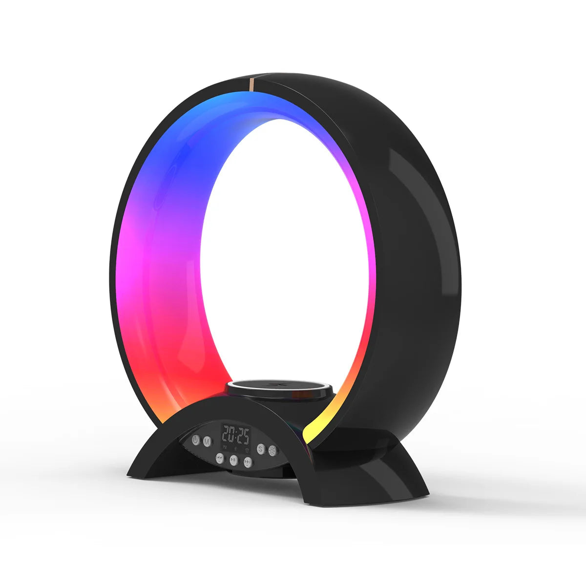 Rechargeable clock alarm clock RGB ambient music wireless charging bedside table lamp