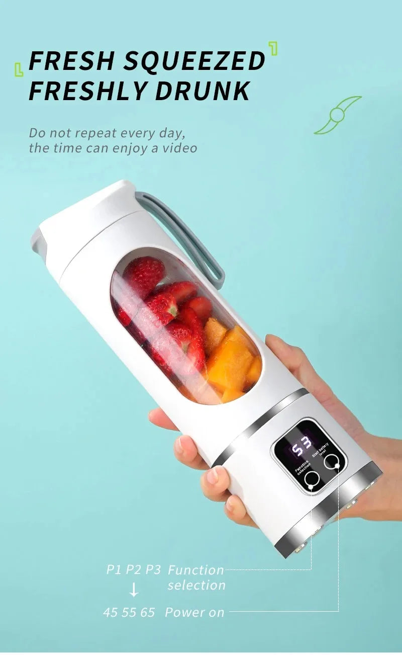 Portable Electric Juicer 450ml Juice Blenders USB Recharable Mini Fruit Mixer Wireless Juicer Bottle Fresh Juice Extractor