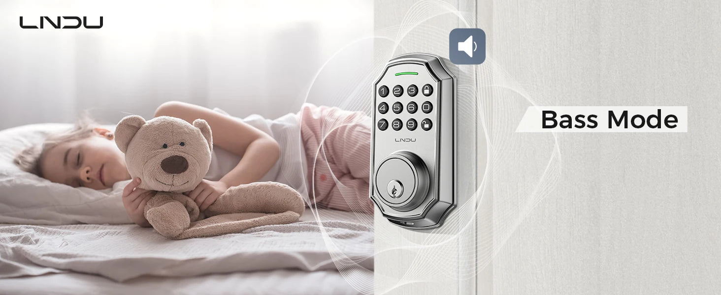 LNDU Smart Lock D180 100 Entry Codes Electronic Keypad Deadbolt Anti-Peeping Password One Touch Auto-Locking Security Door Lock