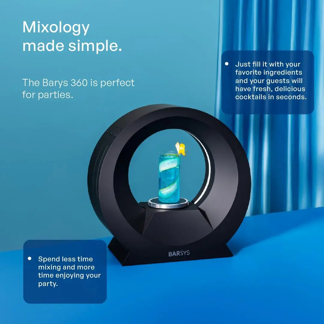 360 Cocktail Maker Machine (Black) : Smart Margarita Machine & Home Bartender Drink Maker for Cocktails, Mixed Drinks