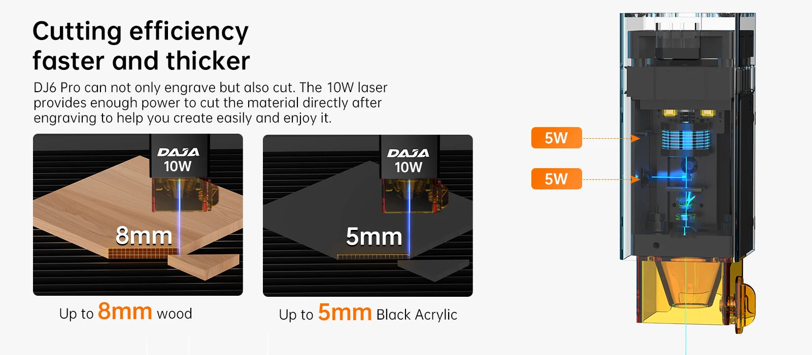 DAJA DJ6 Pro Mini Laser Engraving Machine Safety Cover Cut Business Engraving Machine for Metal JewelryWood Acrylic Glass