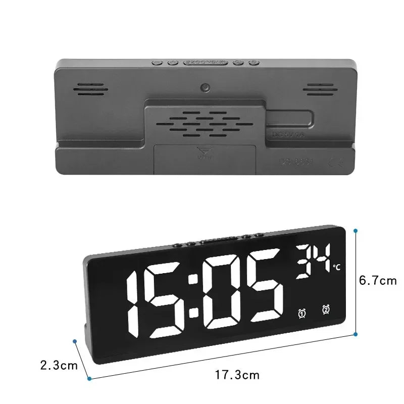 Voice Control LED Digital Alarm Clock Desktop