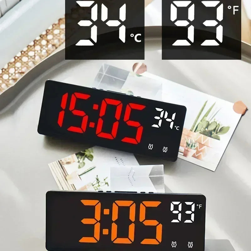 Voice Control LED Digital Alarm Clock Desktop