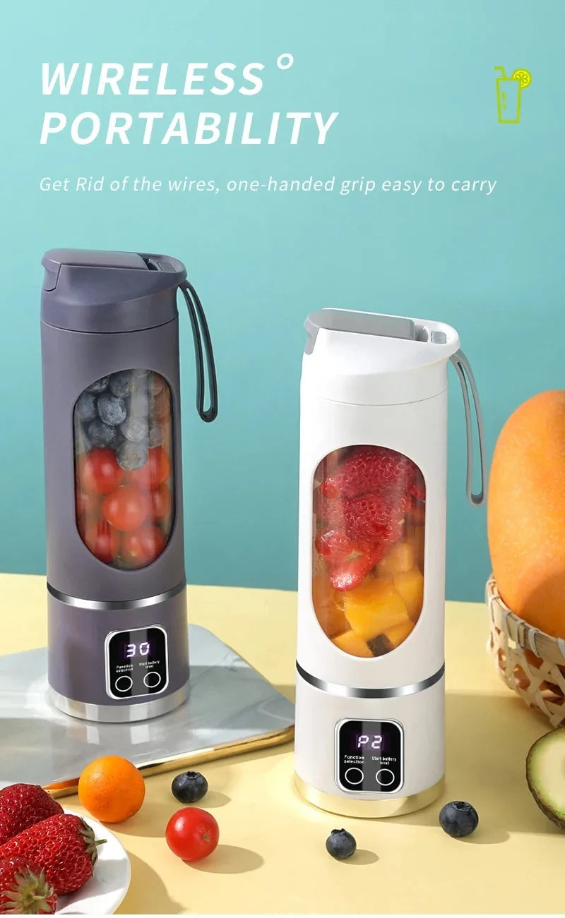 Portable Electric Juicer 450ml Juice Blenders USB Recharable Mini Fruit Mixer Wireless Juicer Bottle Fresh Juice Extractor